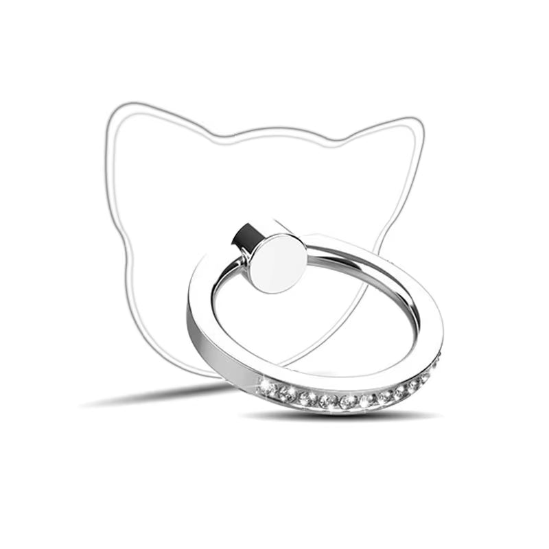 Anneau téléphone transparent effet diamant – Support rotatif 360° compatible iPhone
