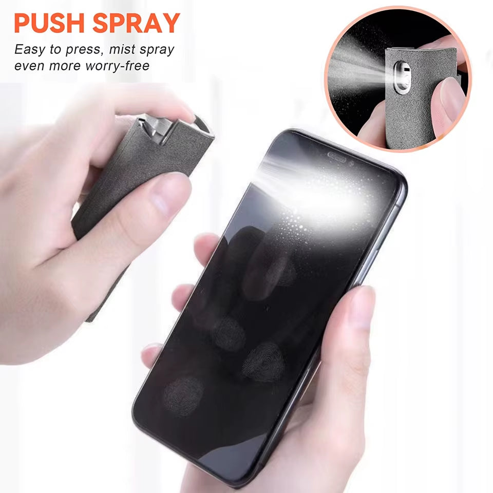2 In1 Microfiber Screen Cleaner Spray Bottle Mobile Phone Tablet Computer Microfiber Cloth Cleaning Wipes for Apple Watch Iphone