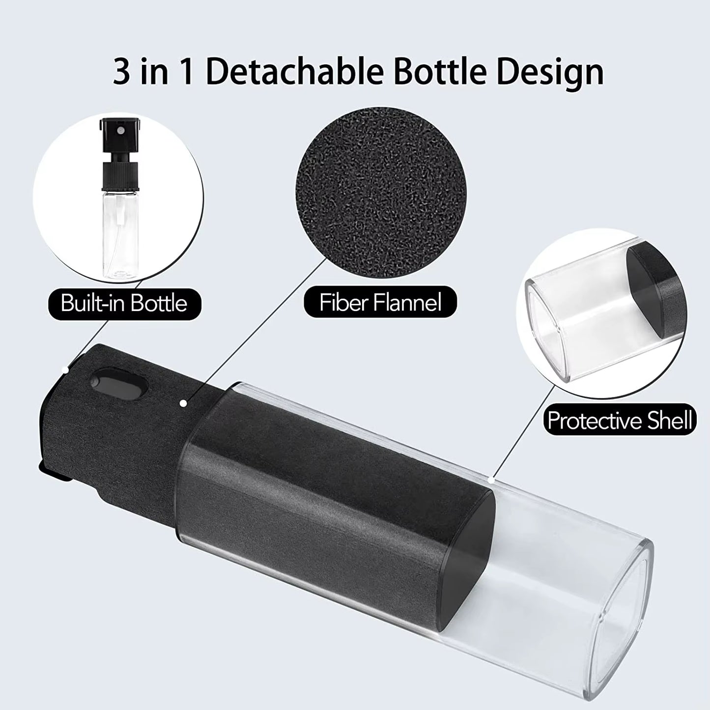 2 In1 Microfiber Screen Cleaner Spray Bottle Mobile Phone Tablet Computer Microfiber Cloth Cleaning Wipes for Apple Watch Iphone